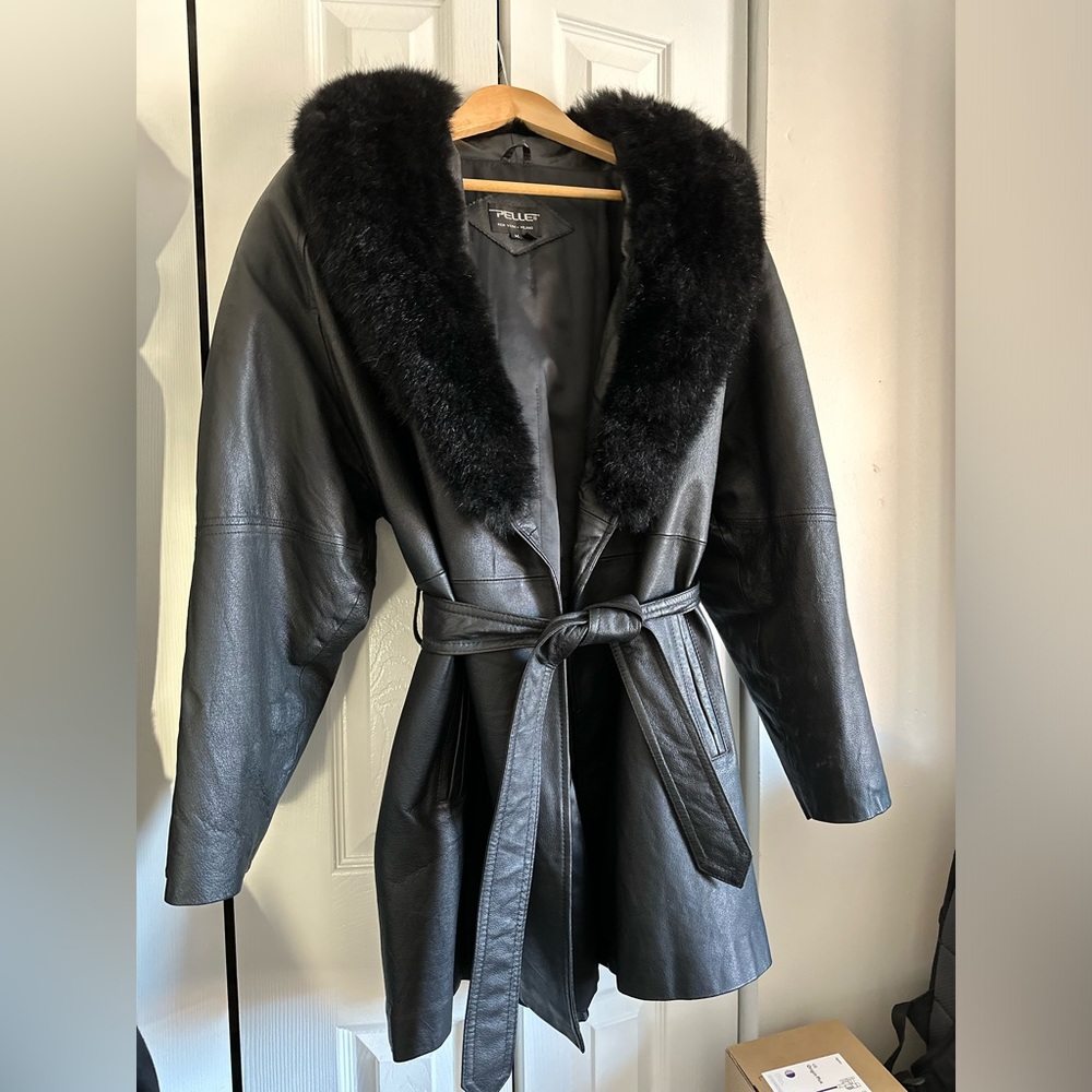 Vintage Fur-lined Leather Coat